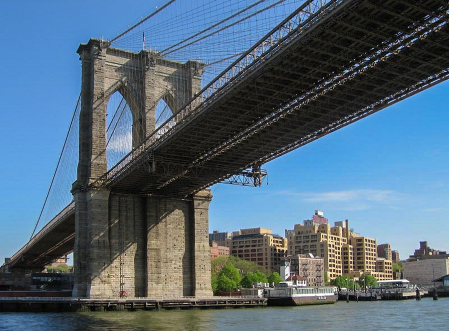Le pont de Brrklyn à Manhattan à New-York.