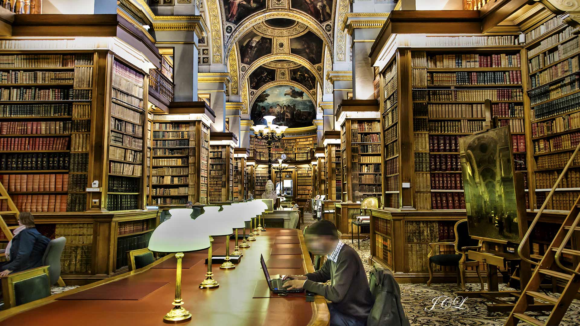 Visite de l'Assemblée Nationale, la bibliothèque.